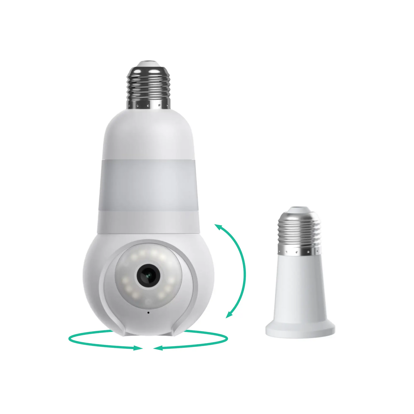 2K Light Bulb Security Camera – 360° Pan & Tilt, Dual-Band 2.4GHz/5GHz WiFi, Color Night Vision, Built-In Spotlight & Easy Installation for Indoor & Outdoor Home Security