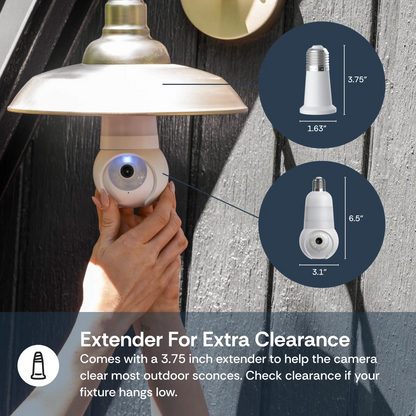 2K Light Bulb Security Camera – 360° Pan & Tilt, Dual-Band 2.4GHz/5GHz WiFi, Color Night Vision, Built-In Spotlight & Easy Installation for Indoor & Outdoor Home Security